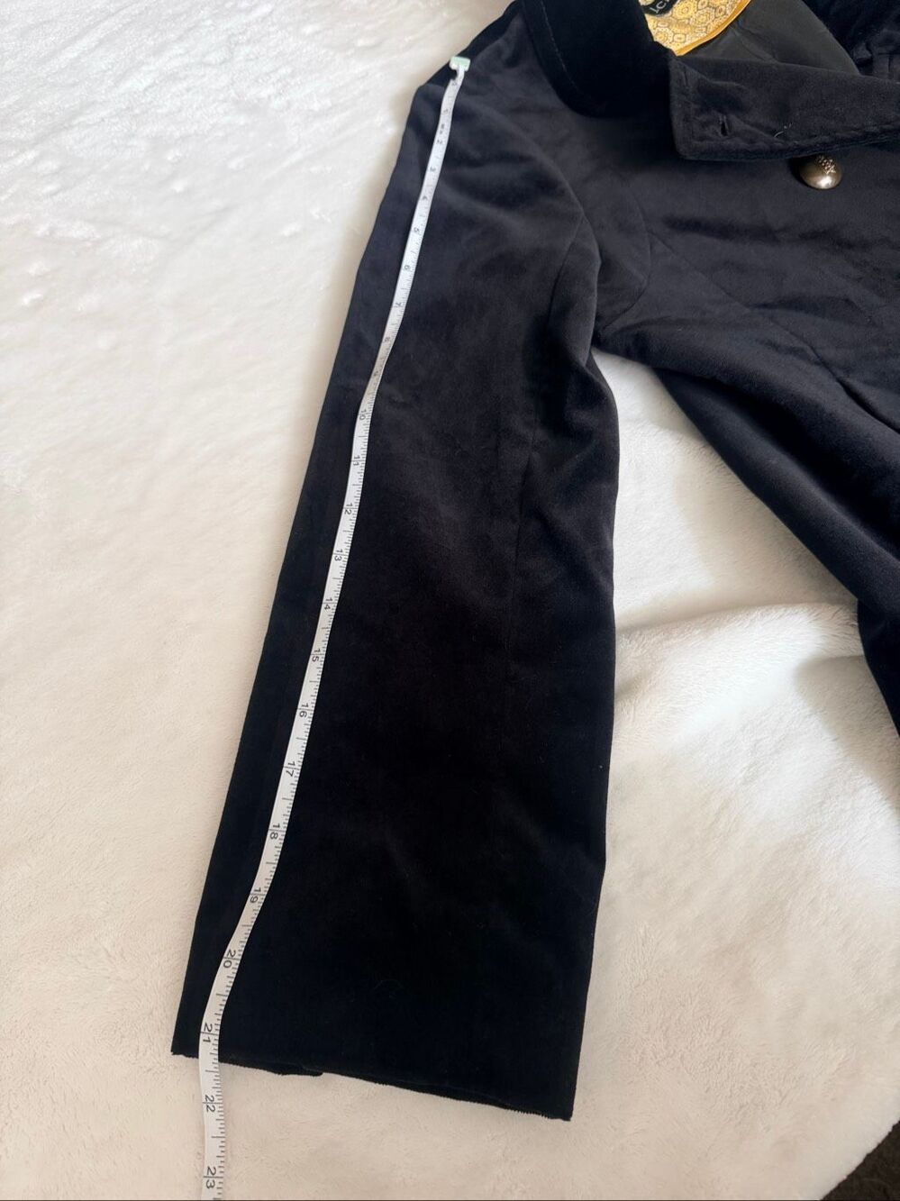 J.Crew Black Velvet Double Breasted Peacoat Coat Estimated Size 4 - Picture 11 of 12